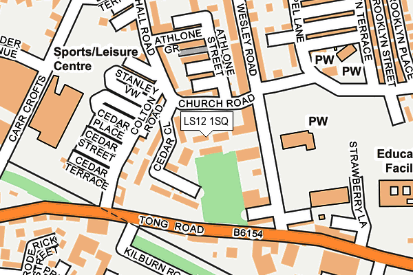 LS12 1SQ map - OS OpenMap – Local (Ordnance Survey)