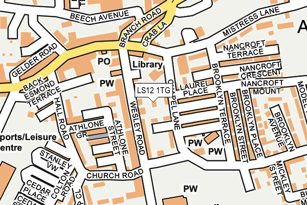 LS12 1TG map - OS OpenMap – Local (Ordnance Survey)