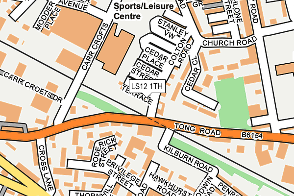 LS12 1TH map - OS OpenMap – Local (Ordnance Survey)