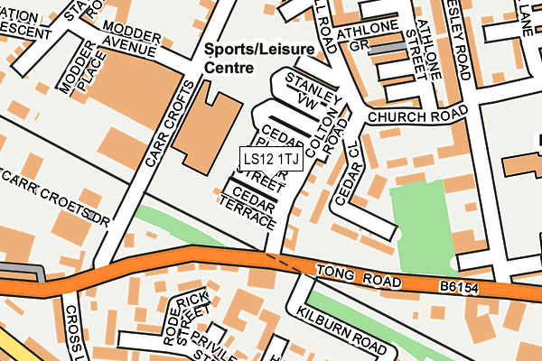 LS12 1TJ map - OS OpenMap – Local (Ordnance Survey)