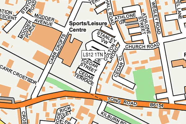 LS12 1TN map - OS OpenMap – Local (Ordnance Survey)