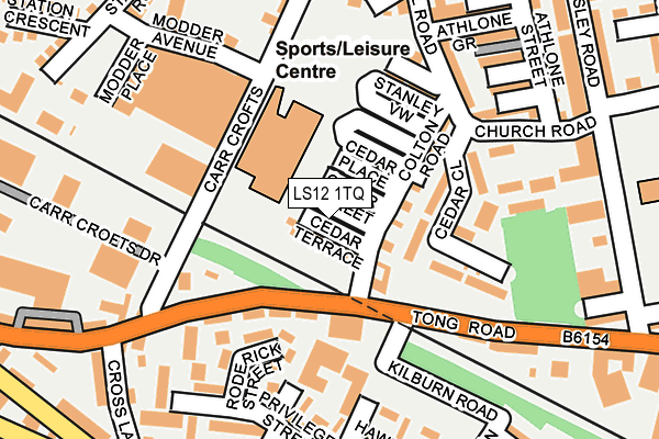LS12 1TQ map - OS OpenMap – Local (Ordnance Survey)