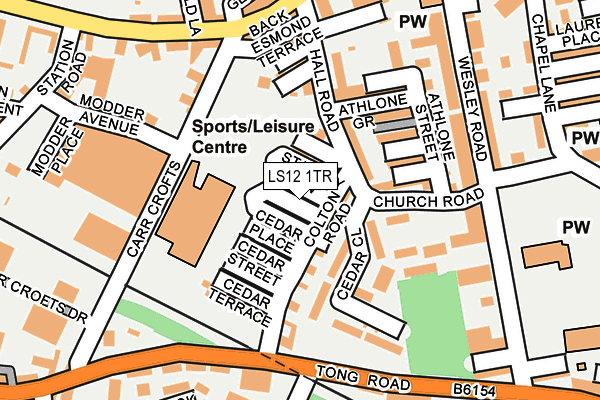 LS12 1TR map - OS OpenMap – Local (Ordnance Survey)