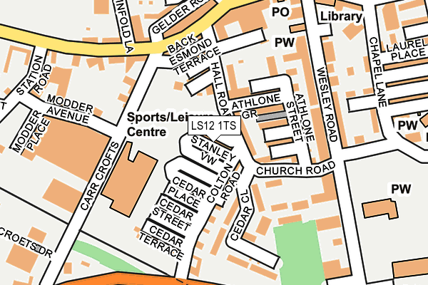 LS12 1TS map - OS OpenMap – Local (Ordnance Survey)