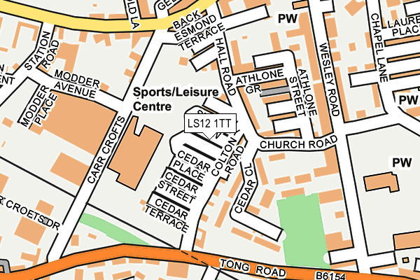 LS12 1TT map - OS OpenMap – Local (Ordnance Survey)