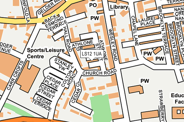 LS12 1UA map - OS OpenMap – Local (Ordnance Survey)