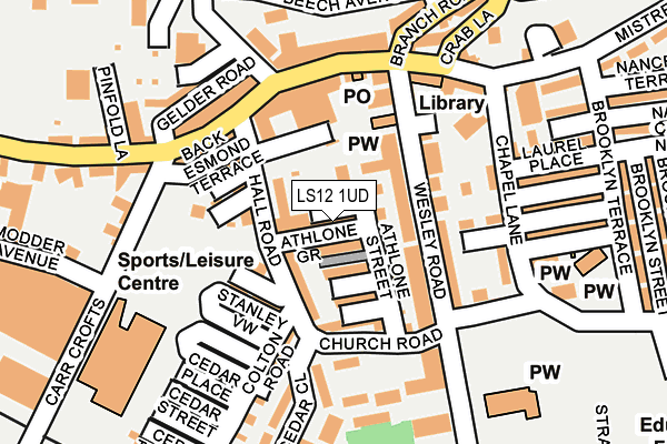 LS12 1UD map - OS OpenMap – Local (Ordnance Survey)