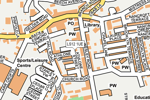 LS12 1UE map - OS OpenMap – Local (Ordnance Survey)