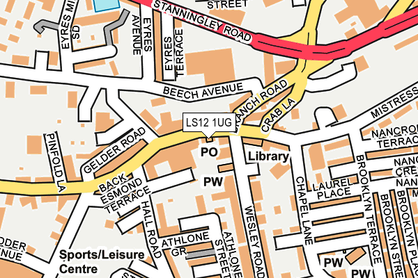 LS12 1UG map - OS OpenMap – Local (Ordnance Survey)