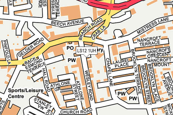 LS12 1UH map - OS OpenMap – Local (Ordnance Survey)