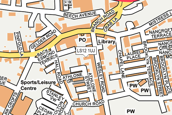 LS12 1UJ map - OS OpenMap – Local (Ordnance Survey)