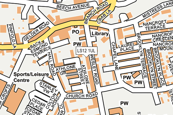 LS12 1UL map - OS OpenMap – Local (Ordnance Survey)