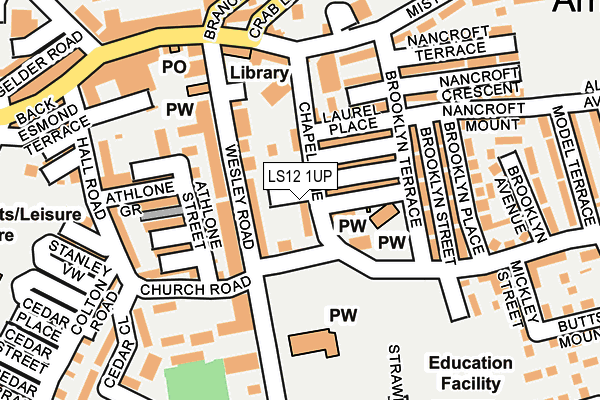 LS12 1UP map - OS OpenMap – Local (Ordnance Survey)