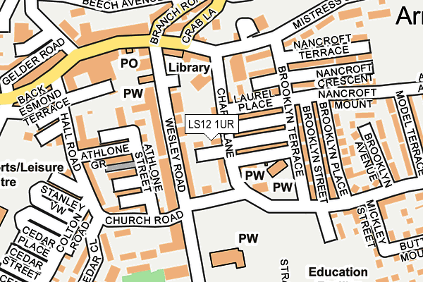 LS12 1UR map - OS OpenMap – Local (Ordnance Survey)