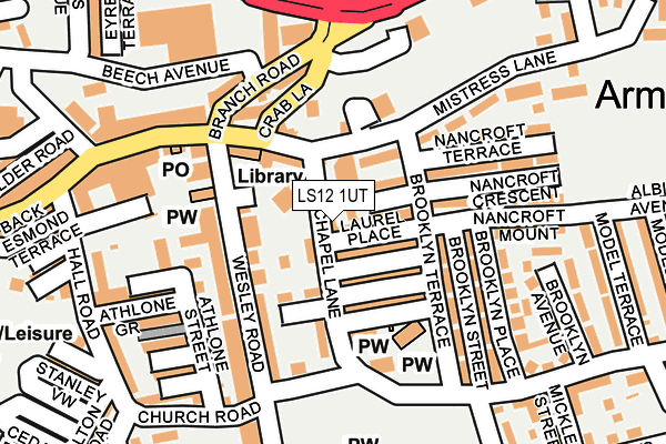 LS12 1UT map - OS OpenMap – Local (Ordnance Survey)