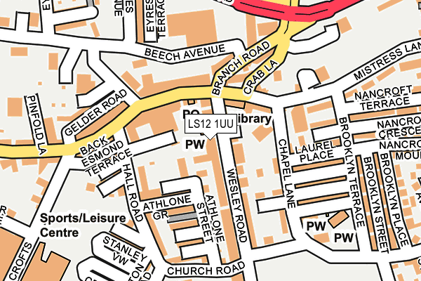 LS12 1UU map - OS OpenMap – Local (Ordnance Survey)