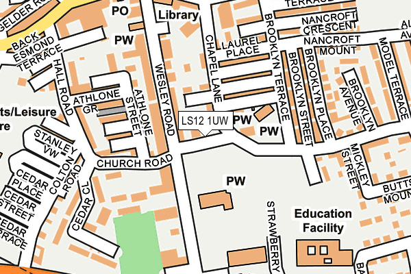 LS12 1UW map - OS OpenMap – Local (Ordnance Survey)