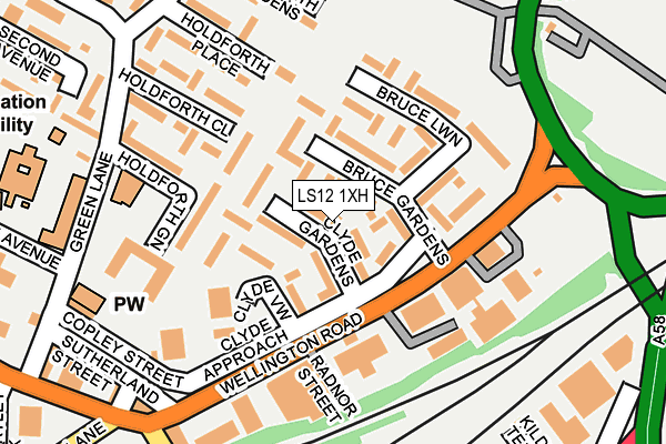 LS12 1XH map - OS OpenMap – Local (Ordnance Survey)