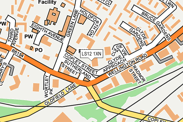 LS12 1XN map - OS OpenMap – Local (Ordnance Survey)