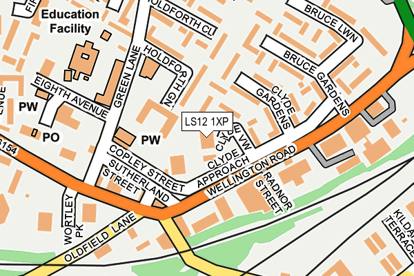 LS12 1XP map - OS OpenMap – Local (Ordnance Survey)