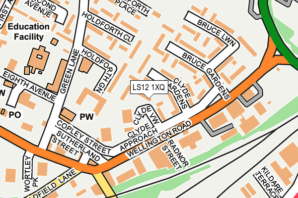 LS12 1XQ map - OS OpenMap – Local (Ordnance Survey)
