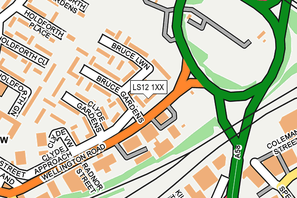 LS12 1XX map - OS OpenMap – Local (Ordnance Survey)