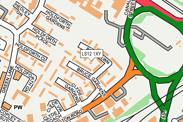 LS12 1XY map - OS OpenMap – Local (Ordnance Survey)