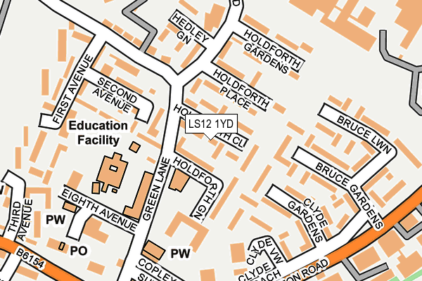 LS12 1YD map - OS OpenMap – Local (Ordnance Survey)