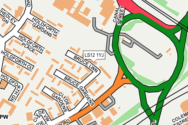 LS12 1YJ map - OS OpenMap – Local (Ordnance Survey)