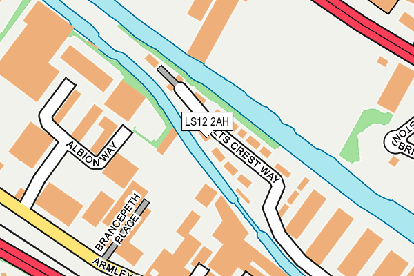 LS12 2AH map - OS OpenMap – Local (Ordnance Survey)