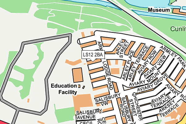 LS12 2BA map - OS OpenMap – Local (Ordnance Survey)