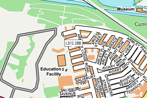 LS12 2BB map - OS OpenMap – Local (Ordnance Survey)