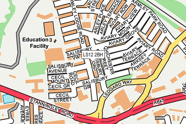 LS12 2BH map - OS OpenMap – Local (Ordnance Survey)