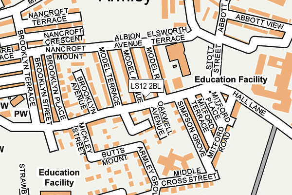 LS12 2BL map - OS OpenMap – Local (Ordnance Survey)