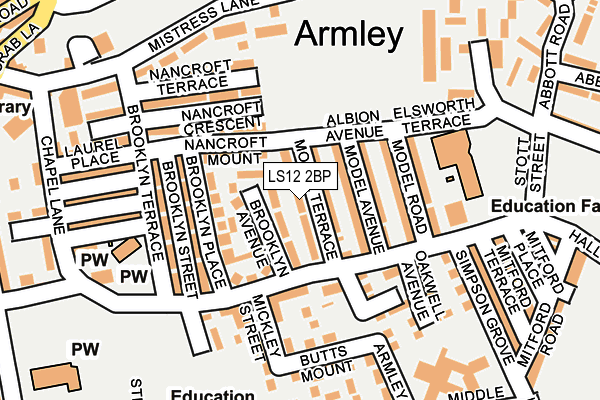 LS12 2BP map - OS OpenMap – Local (Ordnance Survey)