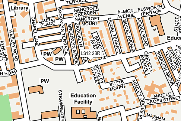 LS12 2BR map - OS OpenMap – Local (Ordnance Survey)