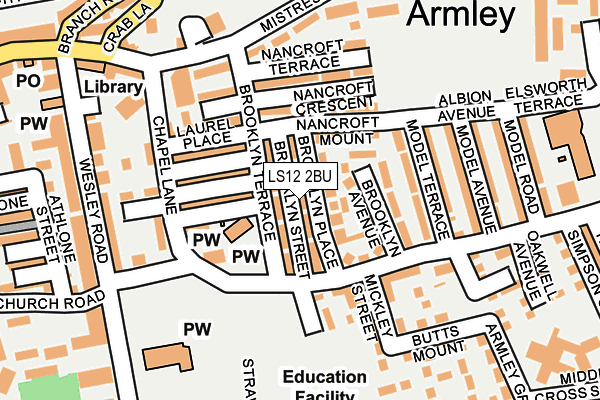 LS12 2BU map - OS OpenMap – Local (Ordnance Survey)