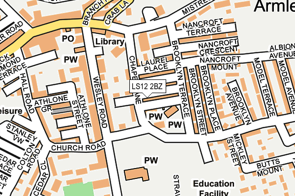 LS12 2BZ map - OS OpenMap – Local (Ordnance Survey)