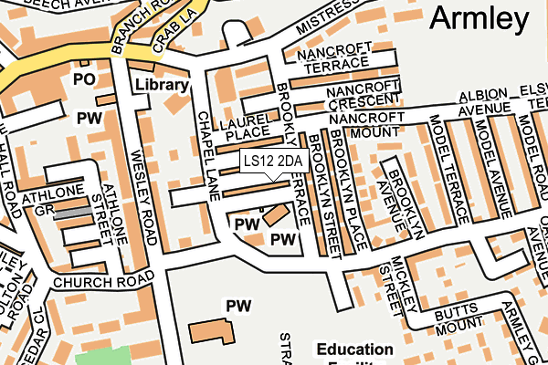 LS12 2DA map - OS OpenMap – Local (Ordnance Survey)