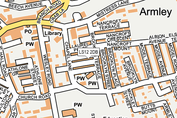 LS12 2DB map - OS OpenMap – Local (Ordnance Survey)