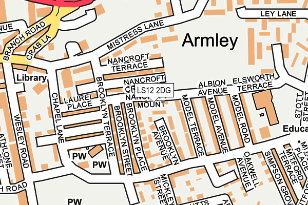 LS12 2DG map - OS OpenMap – Local (Ordnance Survey)