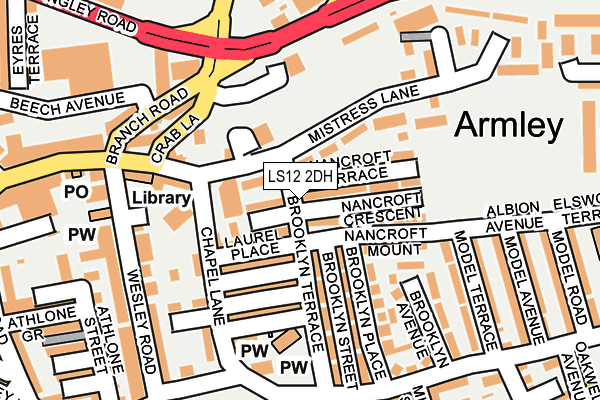 LS12 2DH map - OS OpenMap – Local (Ordnance Survey)
