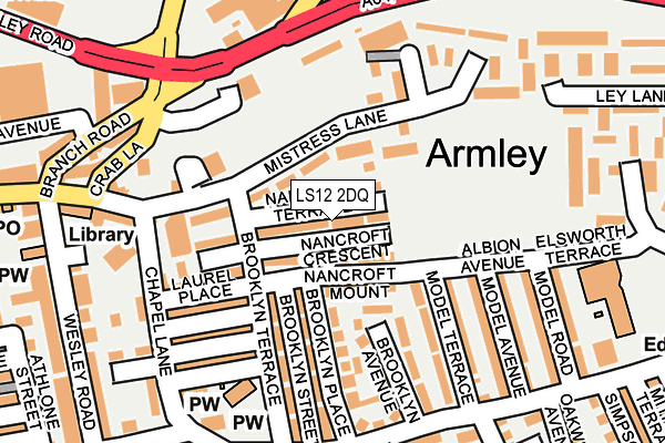 LS12 2DQ map - OS OpenMap – Local (Ordnance Survey)