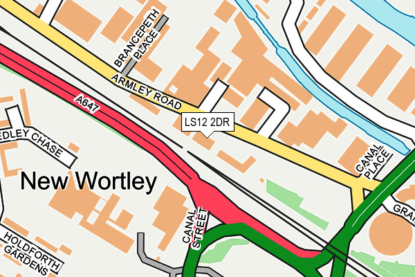 LS12 2DR map - OS OpenMap – Local (Ordnance Survey)