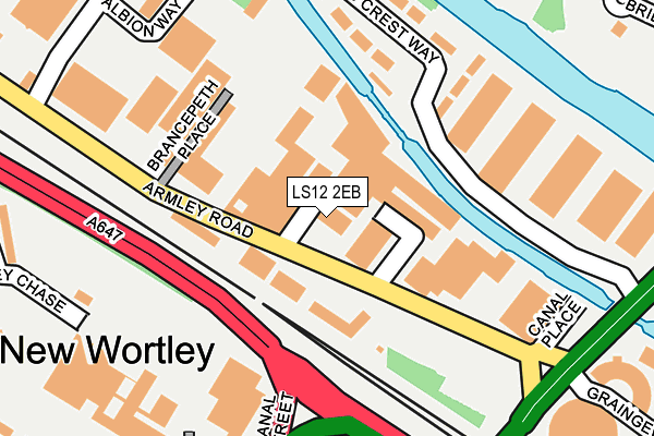 LS12 2EB map - OS OpenMap – Local (Ordnance Survey)