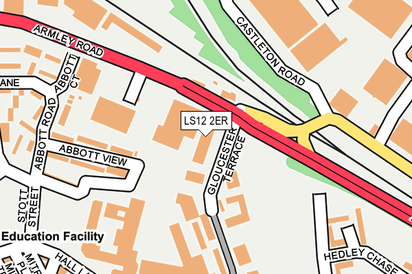 LS12 2ER map - OS OpenMap – Local (Ordnance Survey)