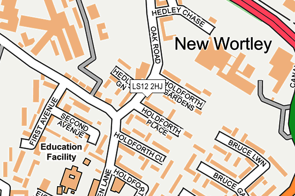 LS12 2HJ map - OS OpenMap – Local (Ordnance Survey)