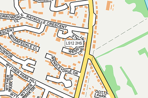 LS12 2HS map - OS OpenMap – Local (Ordnance Survey)