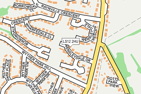 LS12 2HU map - OS OpenMap – Local (Ordnance Survey)