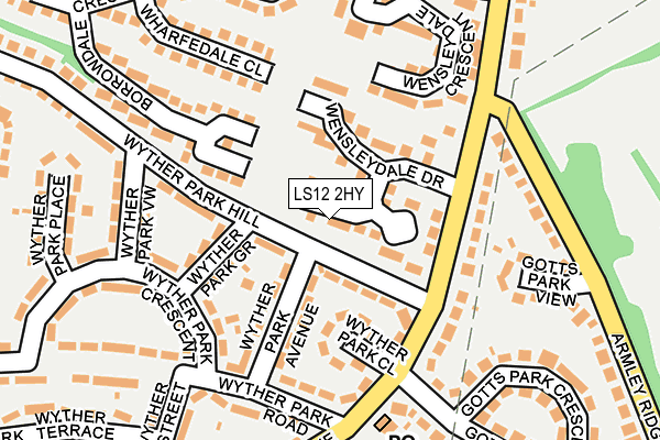 LS12 2HY map - OS OpenMap – Local (Ordnance Survey)